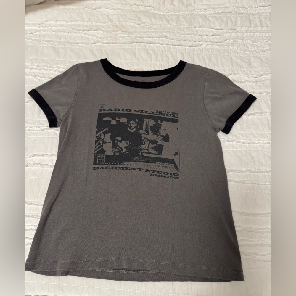 Brandy Melville Charcoal Band Graphic Tee